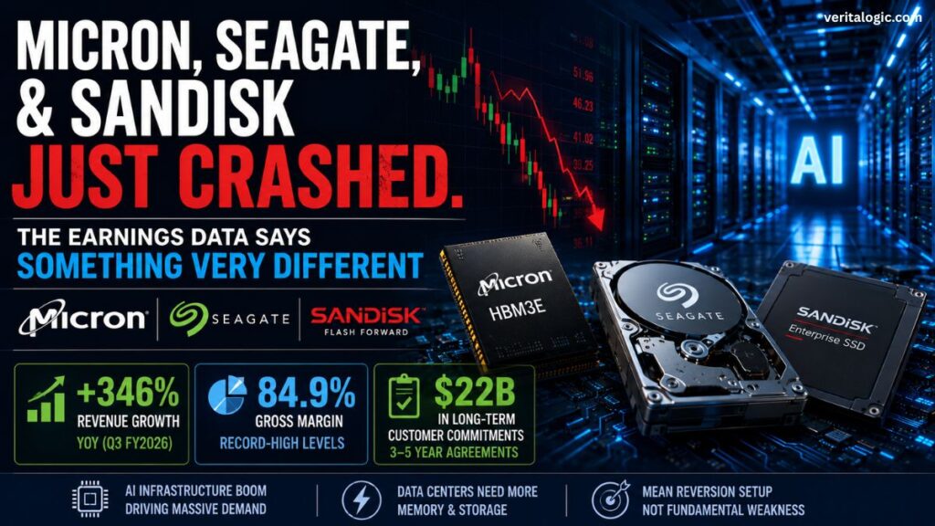 Micron, Seagate, and Sandisk Just Crashed. The Earnings Data Says Something Very Different.
